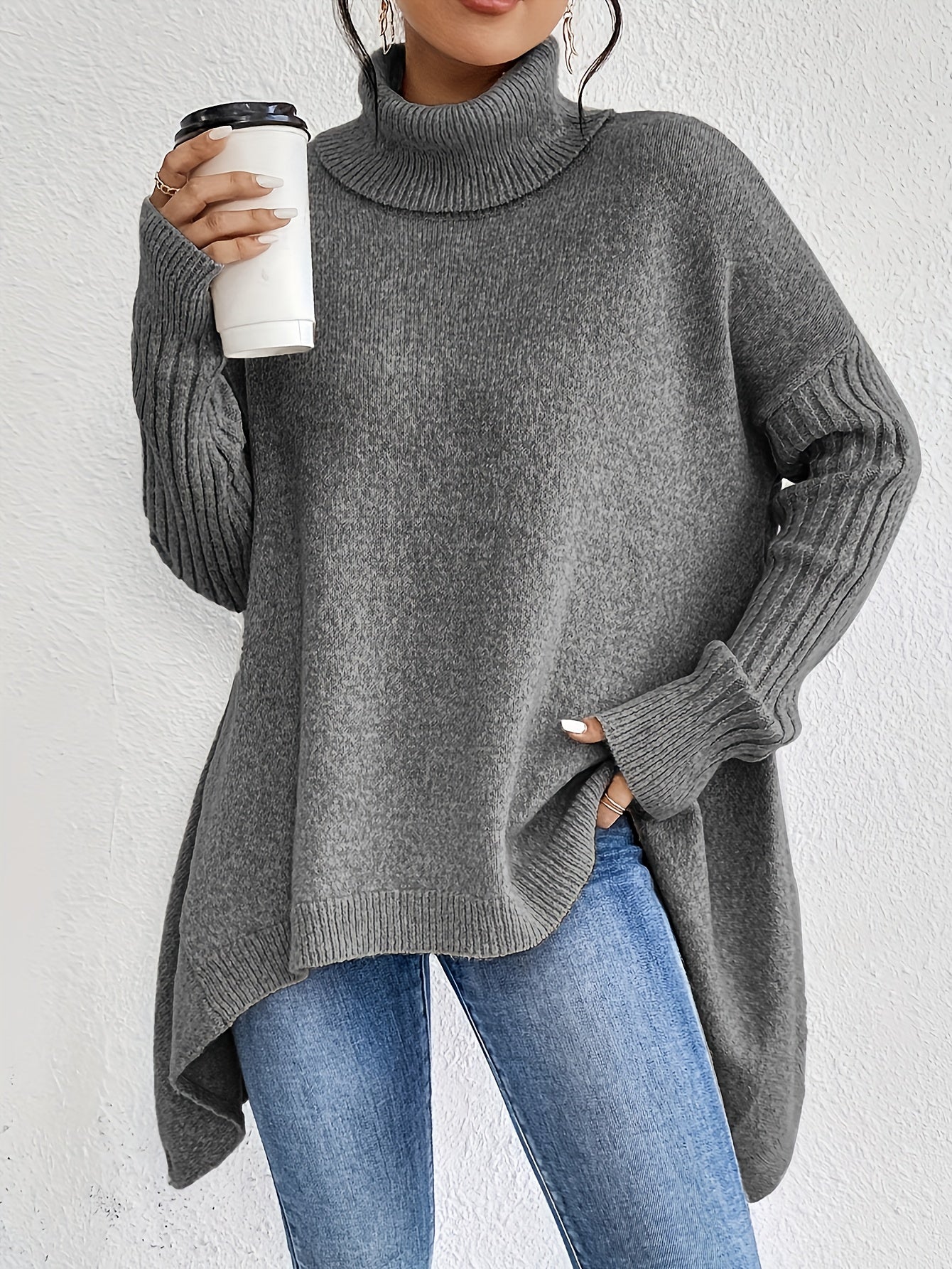 Tahlia | Casual Long Sleeve High Neck Sweater