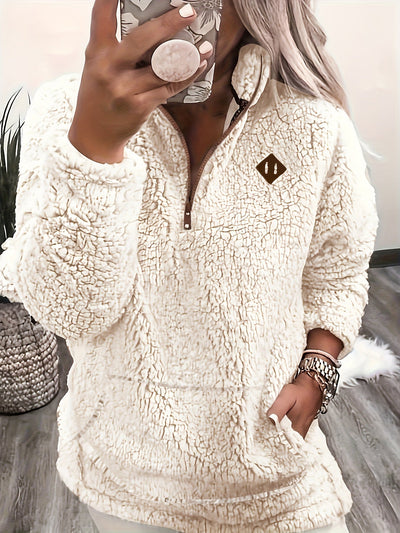 Willemien | Long Sleeve Fleece Zippered Sweatshirt