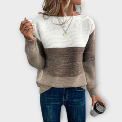 Clara | Elegant Three-Color Patchwork Sweater