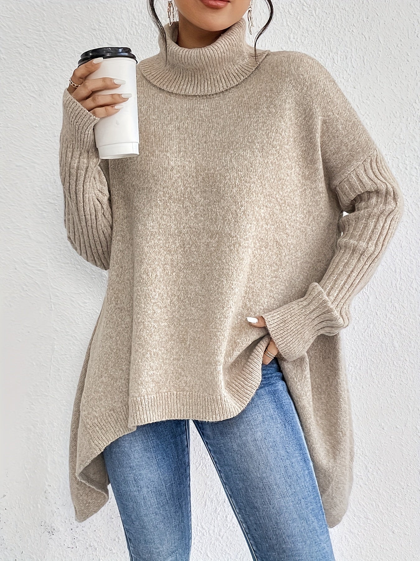 Tahlia | Casual Long Sleeve High Neck Sweater