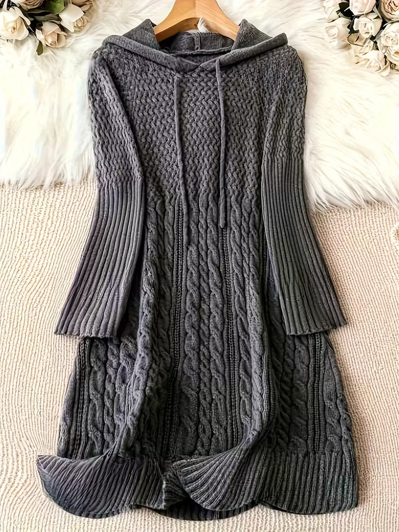 Jakynta - Casual Hooded Sweater Dress