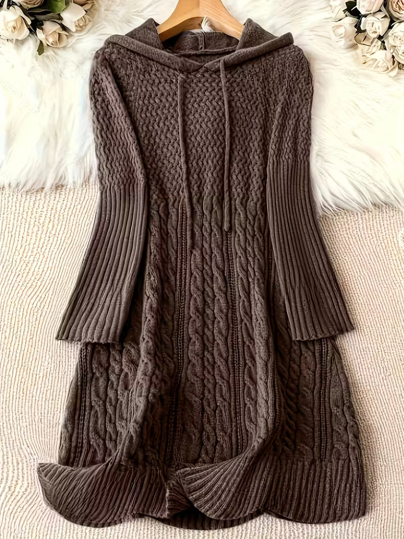Jakynta - Casual Hooded Sweater Dress