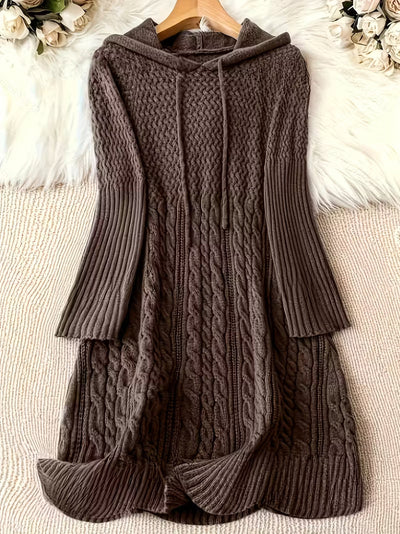 Jakynta - Casual Hooded Sweater Dress
