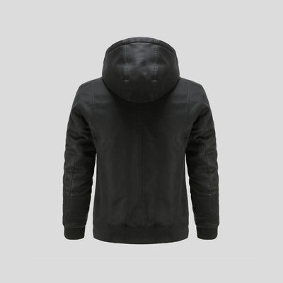 Lance - Hooded Leather Jacket