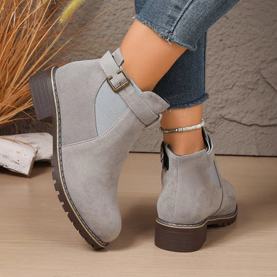 Claire | Suede Ankle Boots with Thick Heel