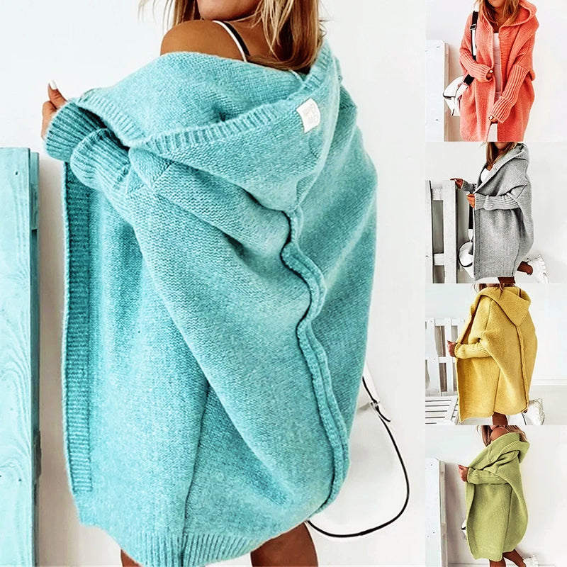 Valentina | Loose Knit Hooded Cardigan
