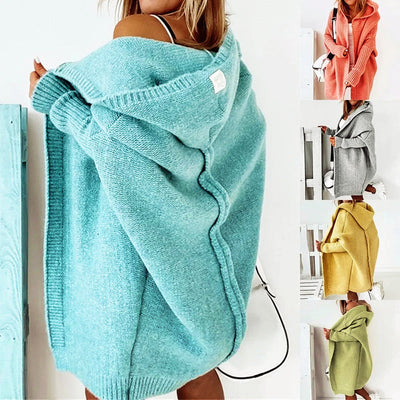 Valentina | Loose Knit Hooded Cardigan