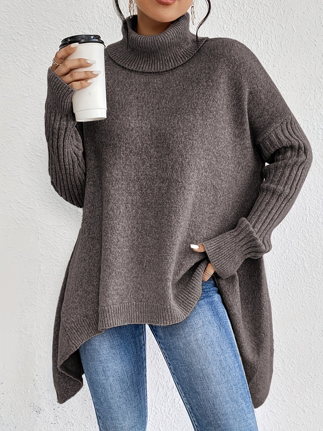 Tahlia | Casual Long Sleeve High Neck Sweater