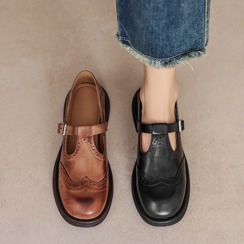 Sarah | Risla Leather Mary Janes