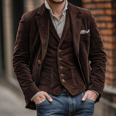 Patricio Corduroy Blazer & Vest Duo